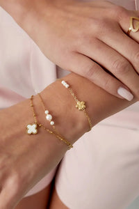 Armband bloem goud