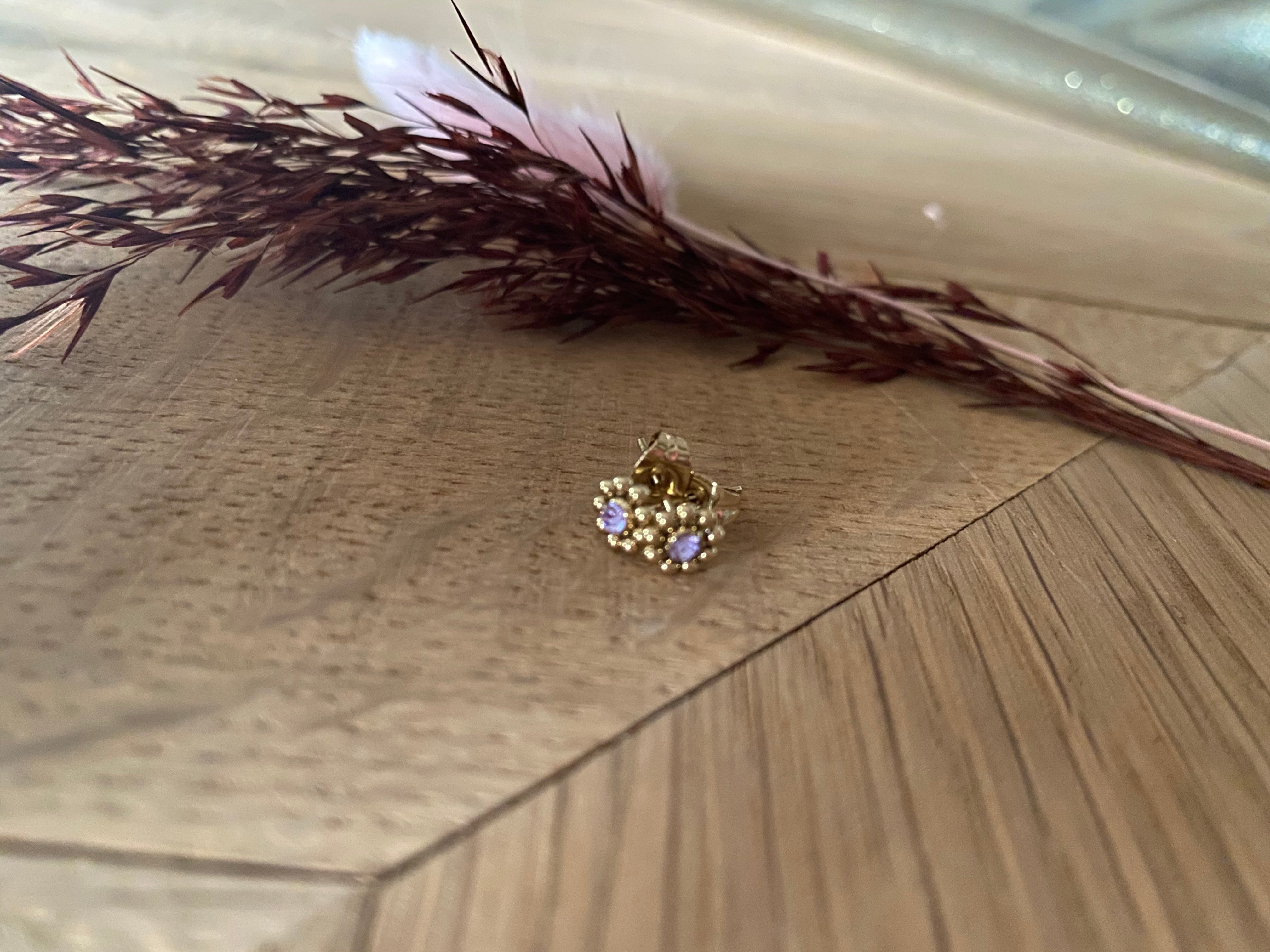 Oorstekertjes bloem goud