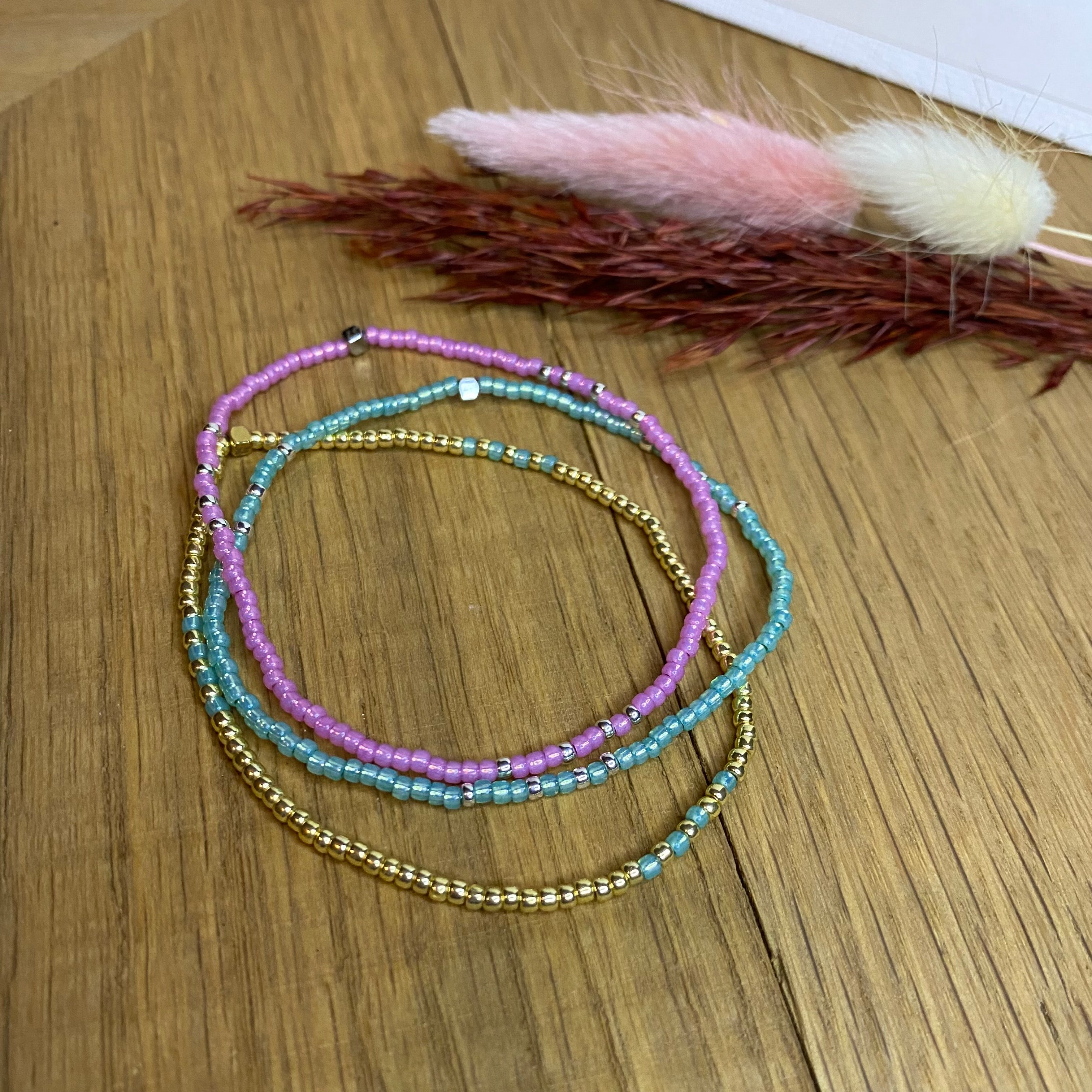 Armbandjes Miyuki muntgroen